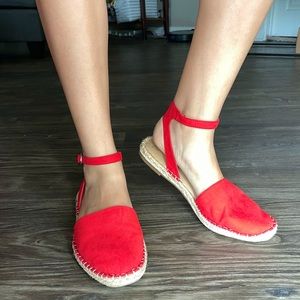 Time and Tru Red Espadrille Sandals